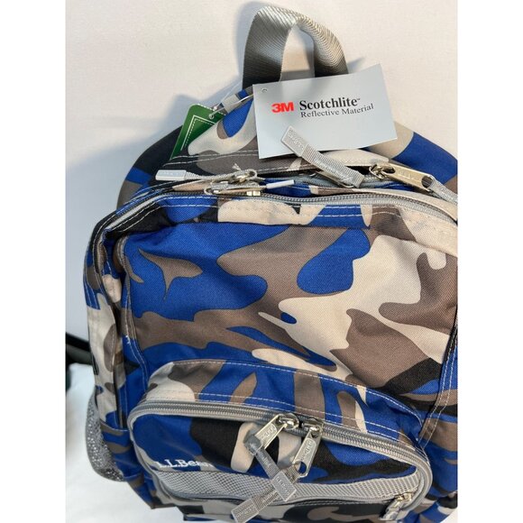 L.L.Bean Kids Camo Backpack & Laptop Sleeve Set With Reflective Details - Picture 7 of 9